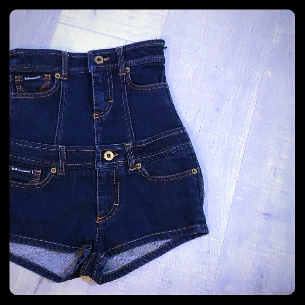 Dolce and Gabbana overall Jean shorts XS